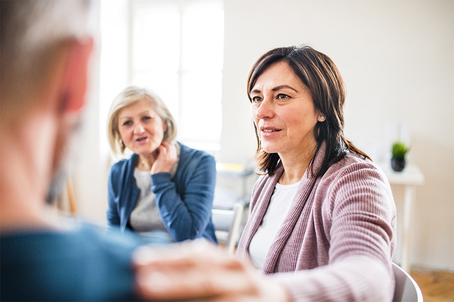 group therapy session for people struggling with depression and alcohol