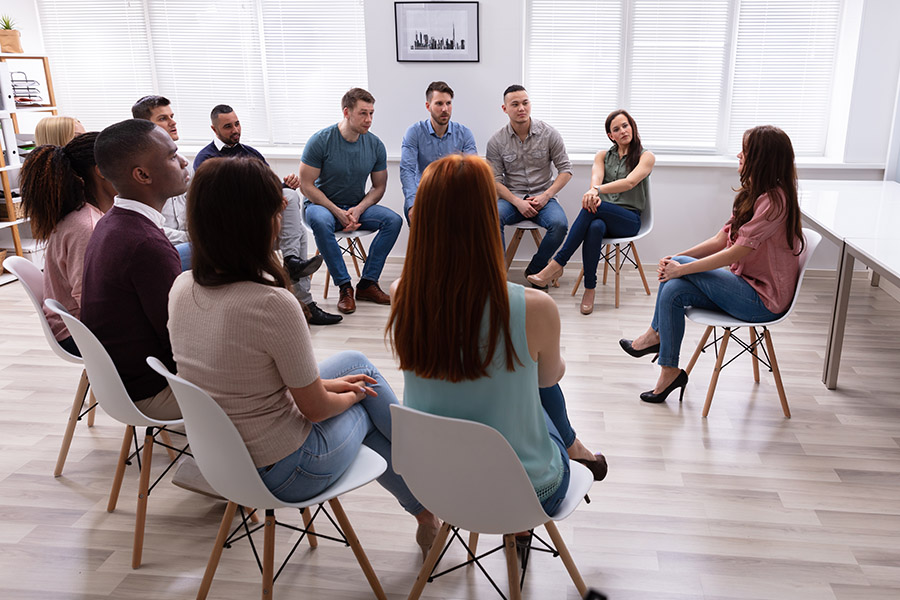 group at therapy session